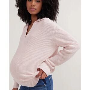Hatch Women's Pink V-Neck Sweater